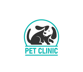 pet clinic veterinary doctor icon or emblem Vector Image