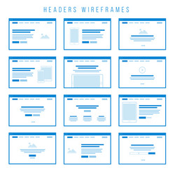 Website Header Wireframe Components vector image