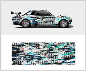 Abstract Car Wrap Pattern Vector Image