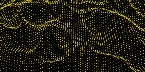 Abstract digital wave grid consist of particles vector