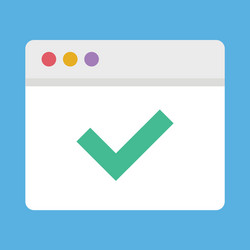 browser and check mark icon vector image
