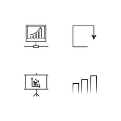 data analytics linear icons set simple outline vector image