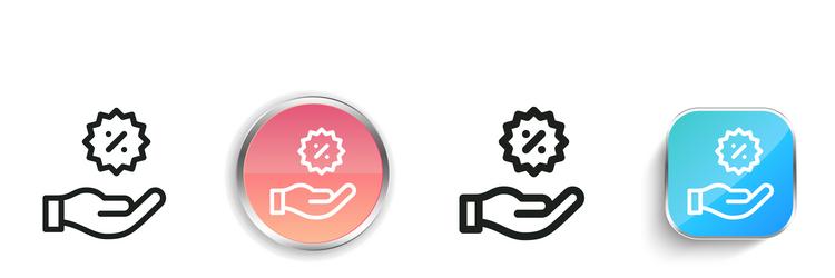 discount icon thin linear regular and button vector image