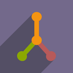 flat with shadow icon and mobile application vector image
