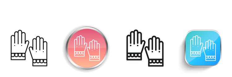 gloves icon thin linear regular and button style vector image