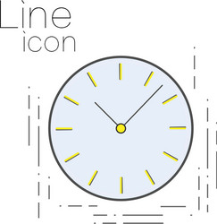 Icon time in linear simple style clock sign vector