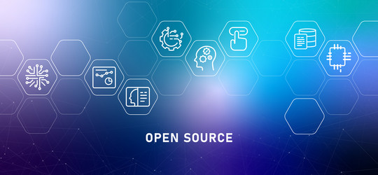 open source gradient header software license vector image