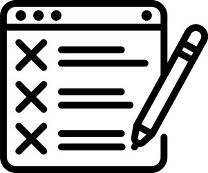 web to do list icon outline style vector image