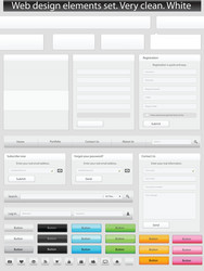 Clean White Web UI Elements vector image