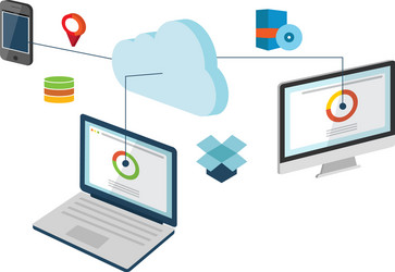 Conceptual of cloud computing vector