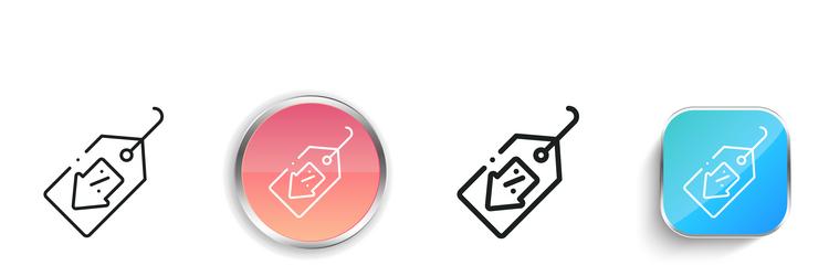 discount icon thin linear regular and button vector image