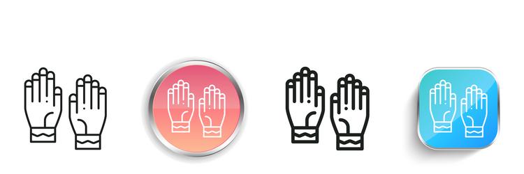 gloves icon thin linear regular and button style vector image