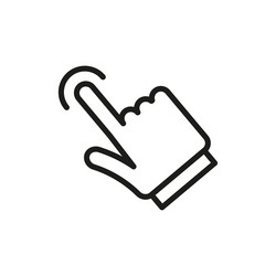 hand clicks pointer simple linear vector image