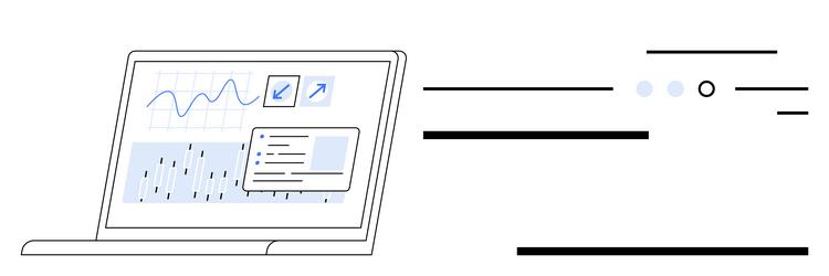 laptop displaying data analytics with graphs vector image