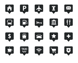 navigation direction maps traffic icons set vector image