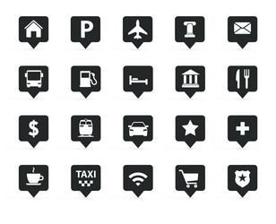 navigation direction maps traffic icons set vector