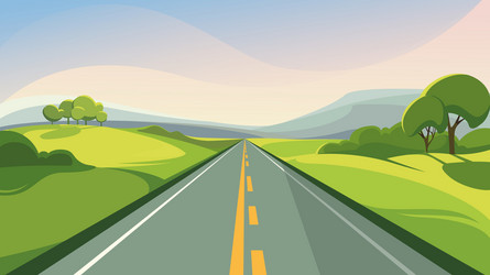 Summer road stretching into horizon vector