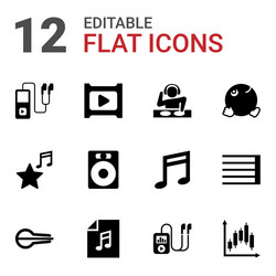 12 music icons vector