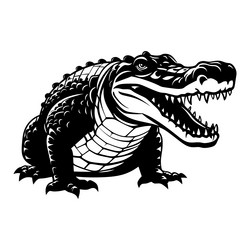 aggressive crocodile with open mouth Vector Image