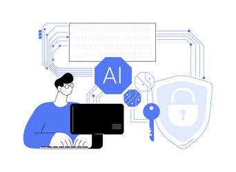 ai-supported encryption abstract concept vector image
