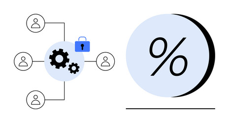 network security concept with gears and connection vector image