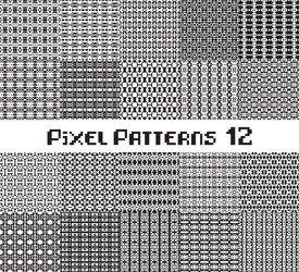 Pixel pattern seamless black and white color vector