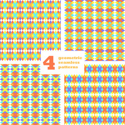 Set of geometric seamless pattern abstract vector