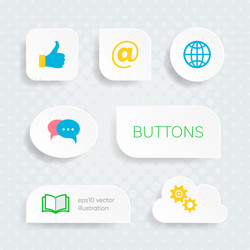 white web buttons with multimedia icons vector