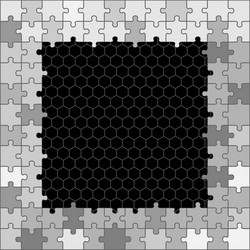 Abstract grayscale tone rounded square background vector