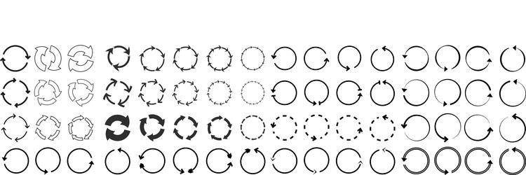 circle arrows round reload or repeat icon rotate vector