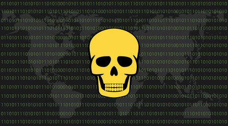 Ransomware Skull with Binary Code vector image