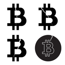 A set of digital bitcoin crypto symbols vector