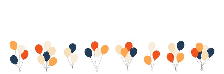 bundle of balloons with strings simple doodle vector image