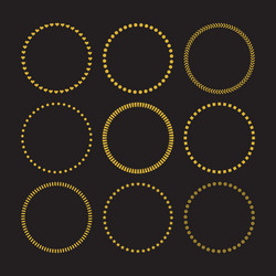 golden like assorted signs empty circle border set vector image