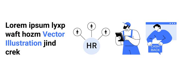 hr system workflow concept with user analytics vector image