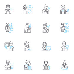 Mindfulness linear icons set awareness present vector