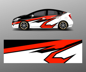 Racing Wrap Template - Red & White Vector Image