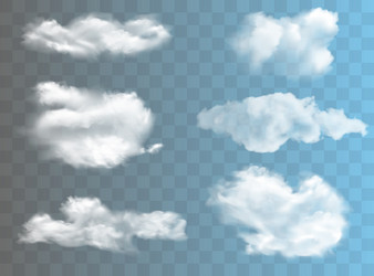 set of transparent different clouds vector image