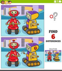 differences educational game with two cartoon vector