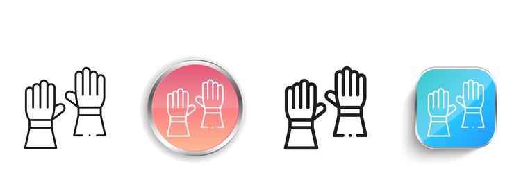 gloves icon thin linear regular and button style vector image