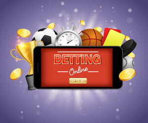 Socccer concept. Sports betting on football. Design for a bookmaker.  Download banner for sports website. Soccer player winner on a fiery  background Stock Photo