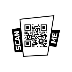 Scan me qr code icon for smartphone frame quick vector