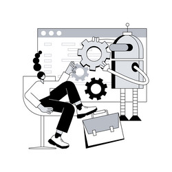 collaborative robotics abstract concept vector image