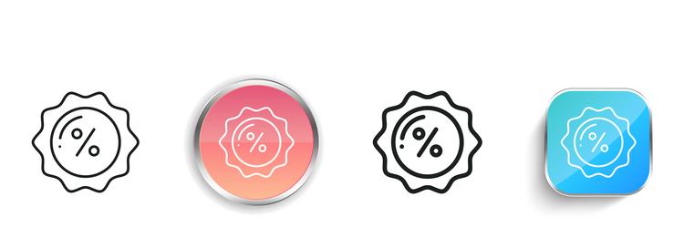 discount tag icon thin linear regular and button vector image