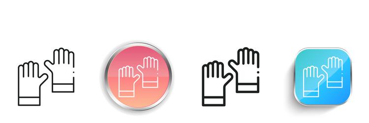 gloves icon thin linear regular and button style vector image