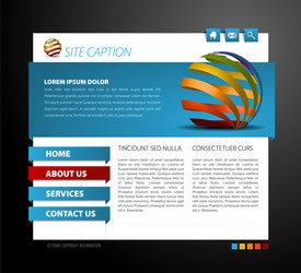 3D Navigation Web Page Template vector