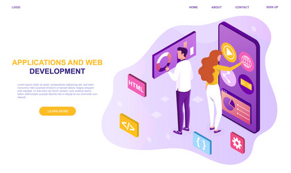 application development code testing for usability vector image