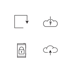data analytics linear icons set simple outline vector image