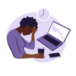 professional burnout syndrome tired african vector