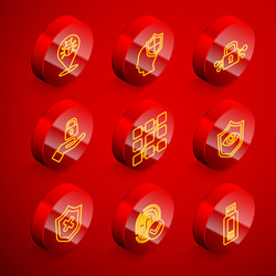 set line system bug head with shield cyber vector image